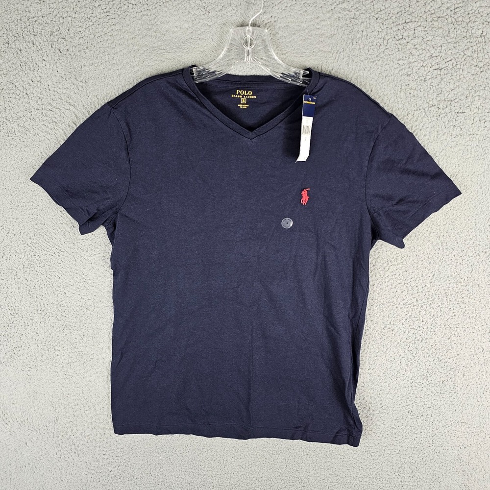 Polo Ralph Lauren T-Shirt Mens Small Navy‎ Pony Logo Short Sleeve